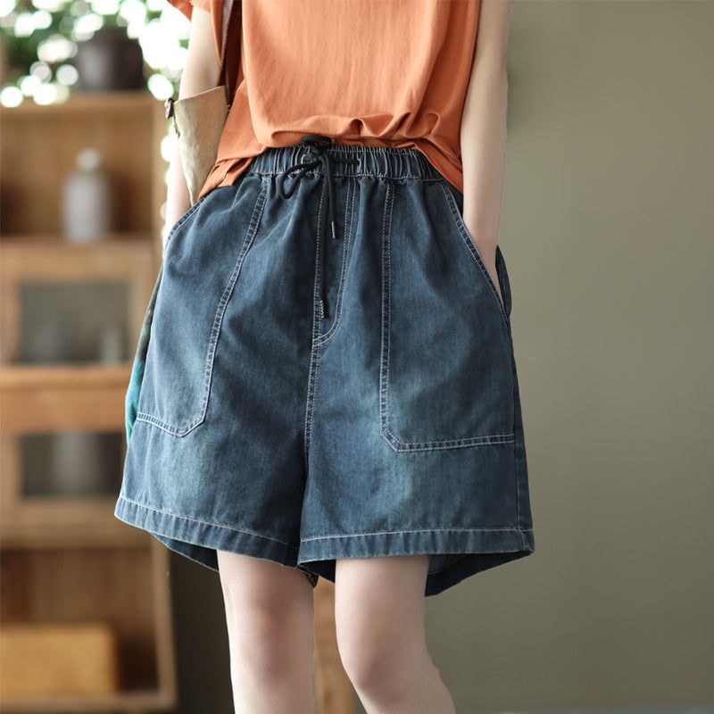 Dames Retro Losse Zomer Katoenen Denim Shorts