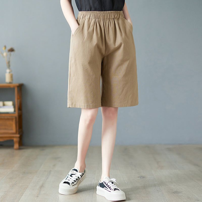 Dames Zomer Hoge Taille Linnen Casual Shorts