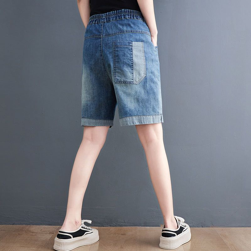 Dames Zomer Retro Borduurwerk Denim Shorts