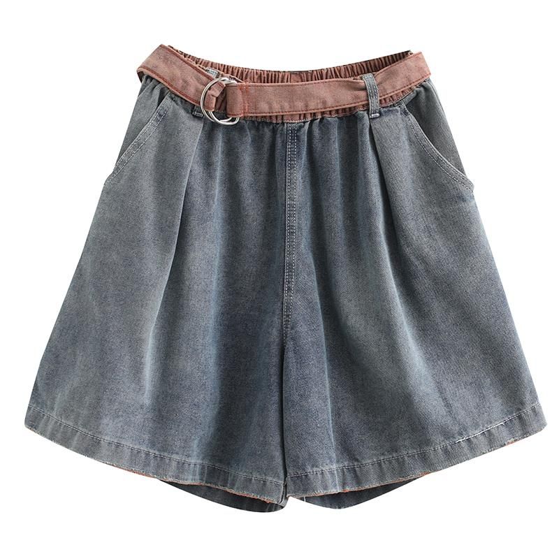 Zomer Losse A-lijn Katoenen Denim Shorts