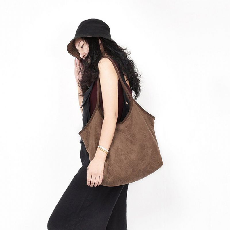 Dames Solid Suede Retro Schoudertas Casual Tas