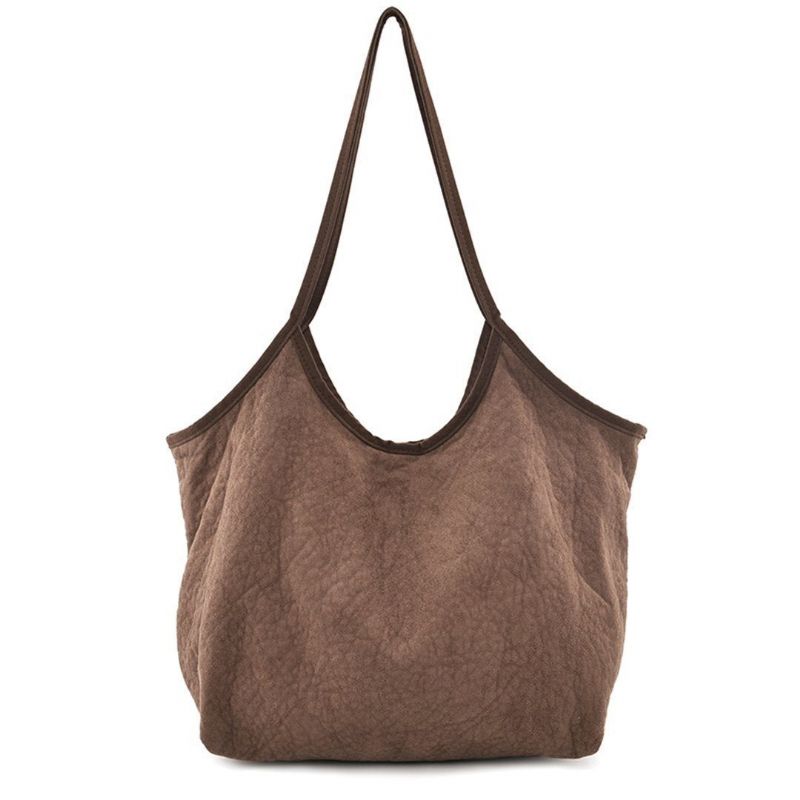 Dames Solid Suede Retro Schoudertas Casual Tas