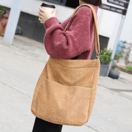 Eenvoudige Casual Corduroy Crossbodytas In Effen Kleur