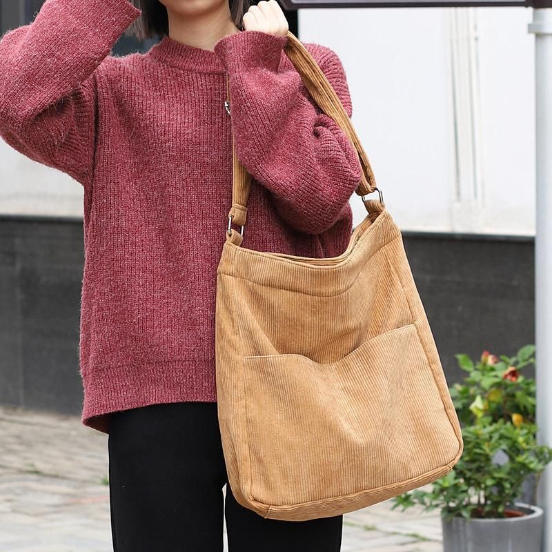 Eenvoudige Casual Corduroy Crossbodytas In Effen Kleur