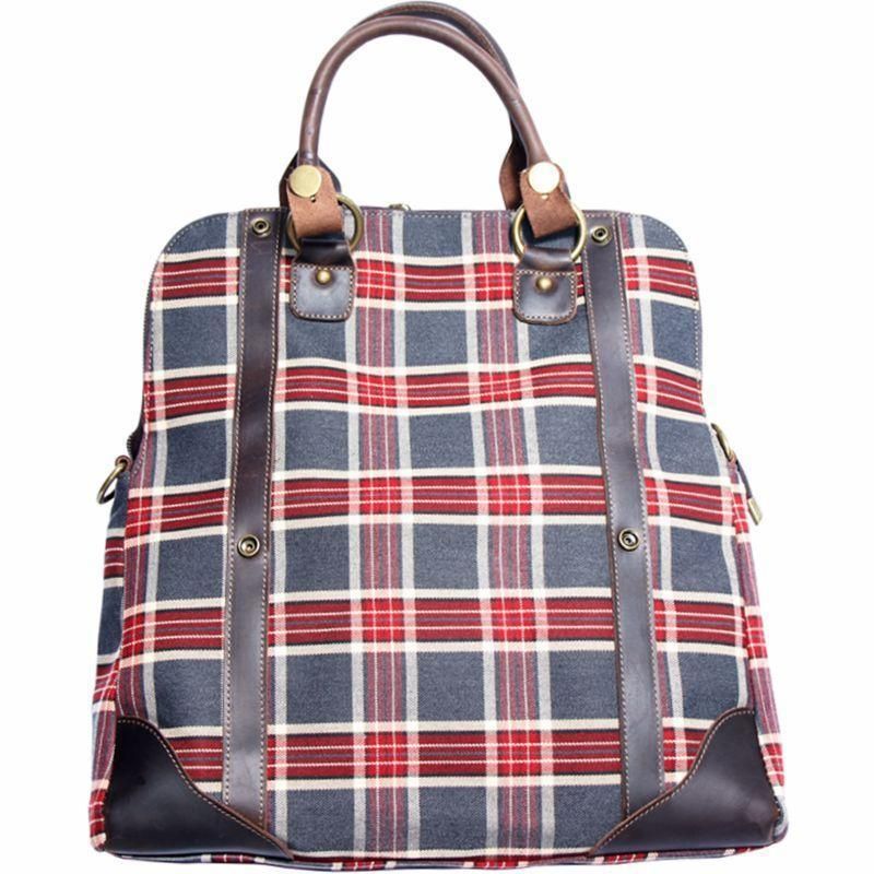 Lente Geruite Schoudertas Canvas Handtas Multi-pocket Casual Tas