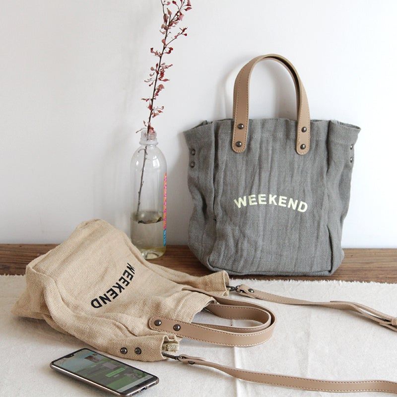 Mode Eenvoudige Letters Casual Handtas Canvas Tas