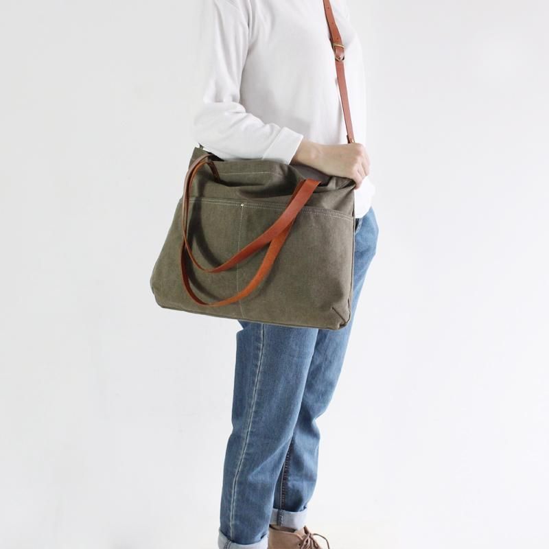 Vintage Canvas Tas Causale Handtas