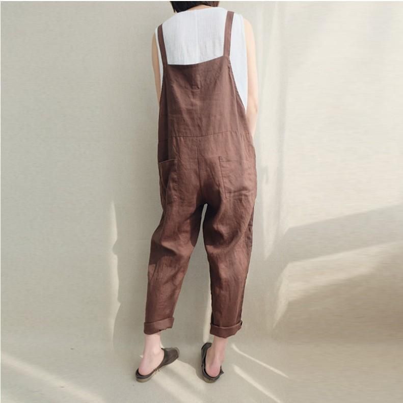 Comfortabele Effen Zachte Zakken Casual Jumpsuits S-5xl