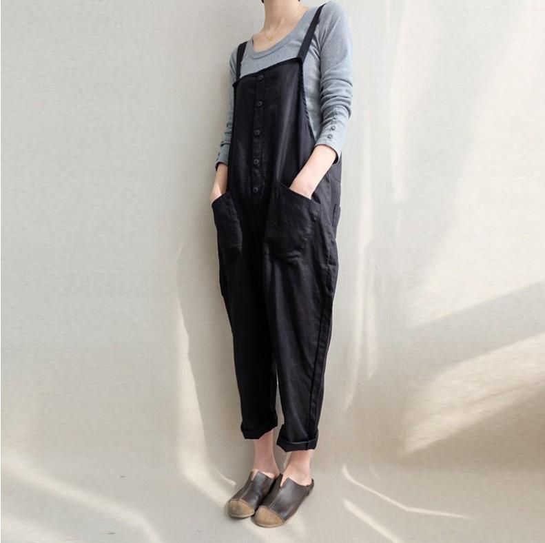 Comfortabele Effen Zachte Zakken Casual Jumpsuits S-5xl