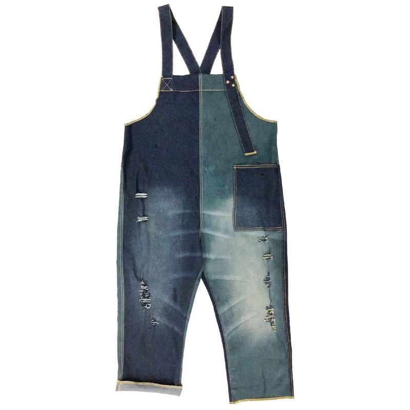 Denim Herfst Retro Bijpassende Jumpsuit