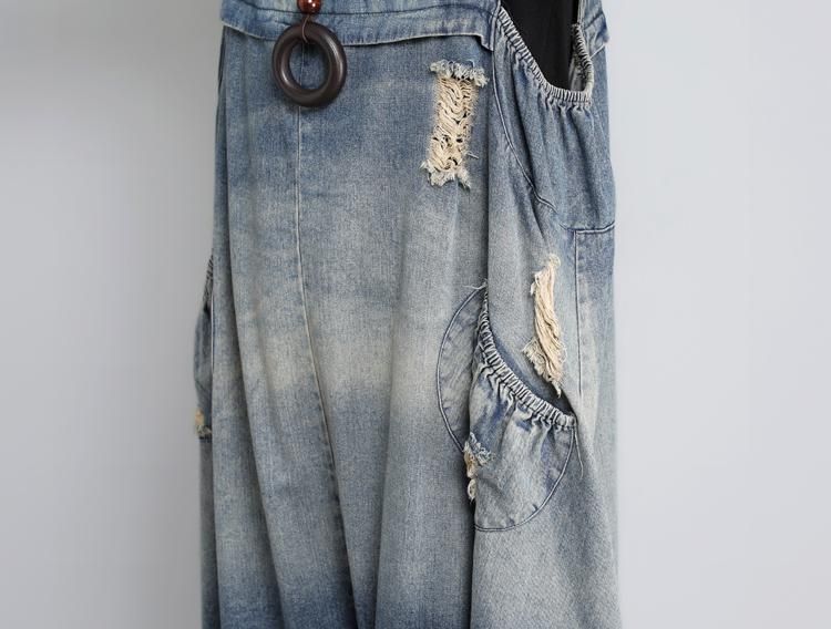 Herfst Vintage Denim Losse Maat Jumpsuit