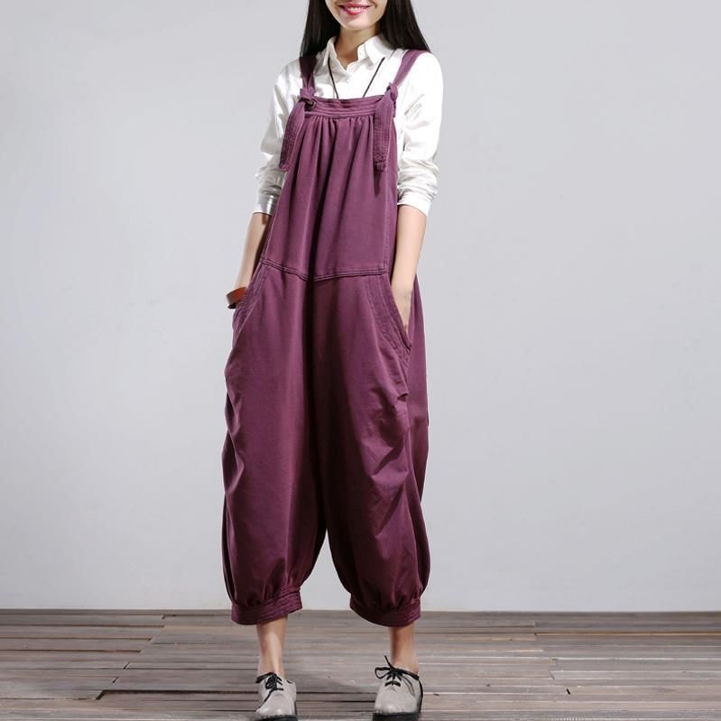 Katoenen Denim Casual Losse Retro Jumpsuit