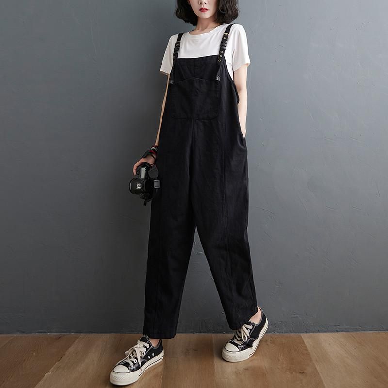 Losse Casual Cropped Jumpsuit Met Rechte Pijpen