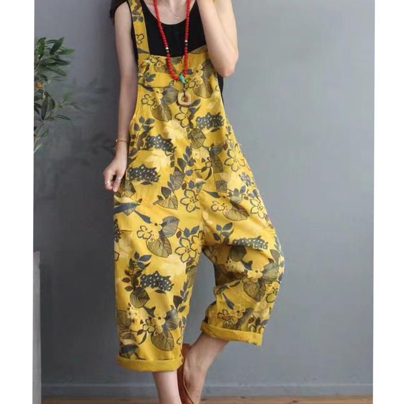 Losse Plus Size Jumpsuit Voor Dames Met Retroprint