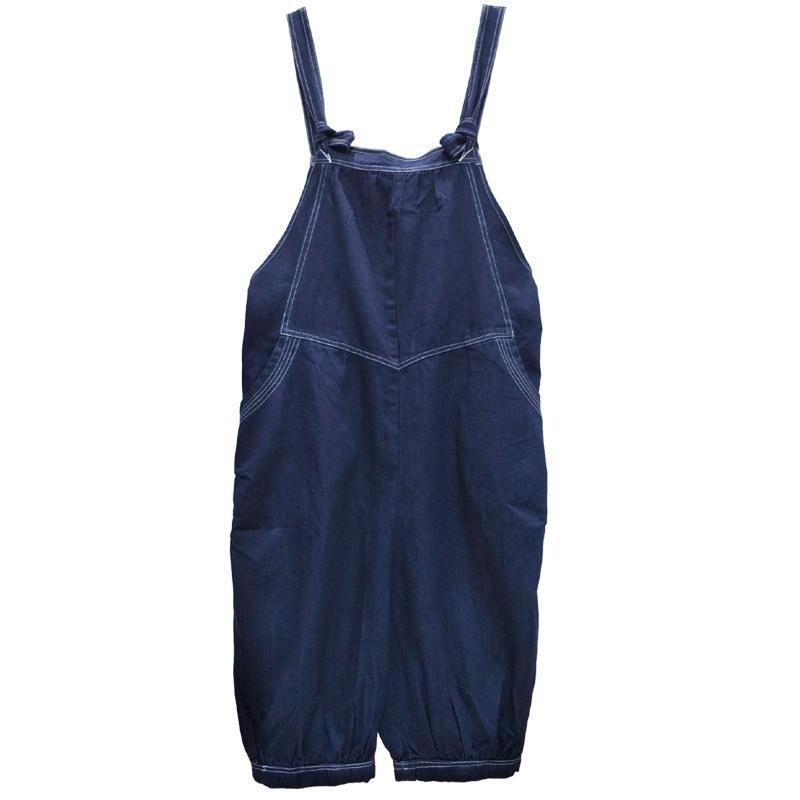 Nieuwe Losse Denim Retro Effen Kleur Jumpsuit