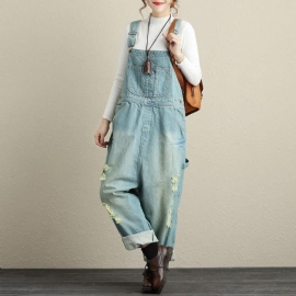 Vrouwen Losse Gaten Denim Jumpsuits