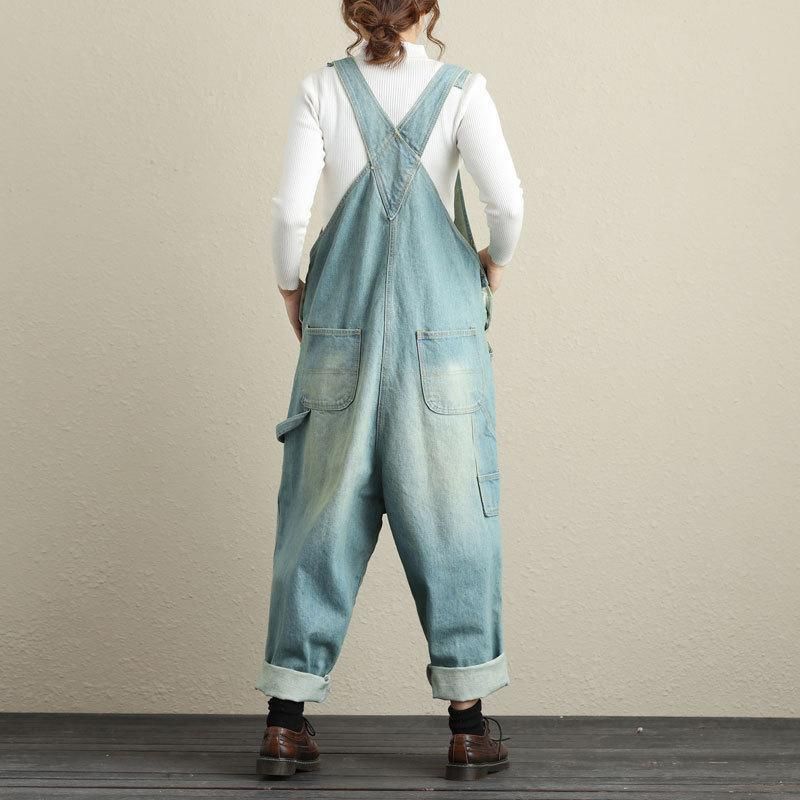 Vrouwen Losse Gaten Denim Jumpsuits