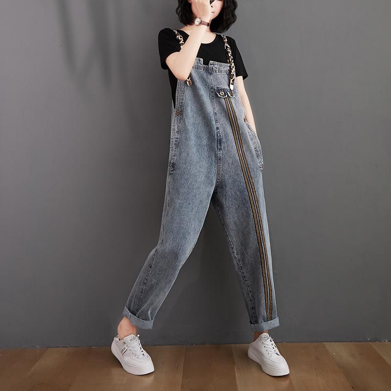 Vrouwen Retro Losse Herfst Denim Jumpsuit