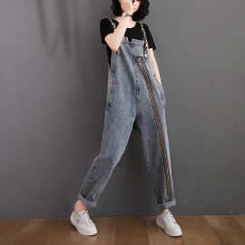 Vrouwen Retro Losse Herfst Denim Jumpsuit