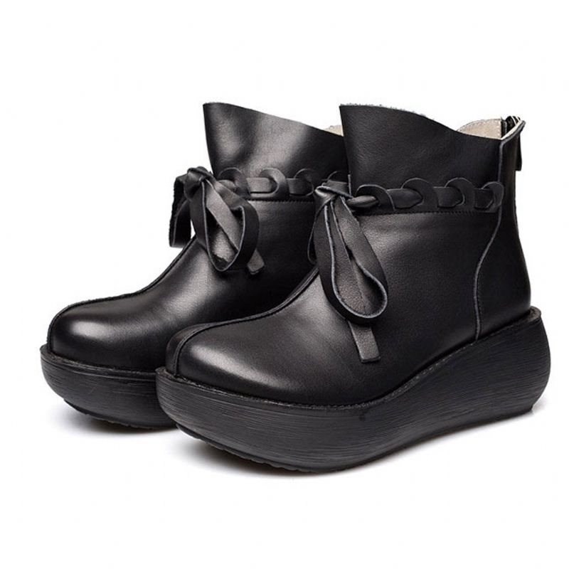 Herfst Winter Wedge Etnische Rretro-laarzen Voor Dames