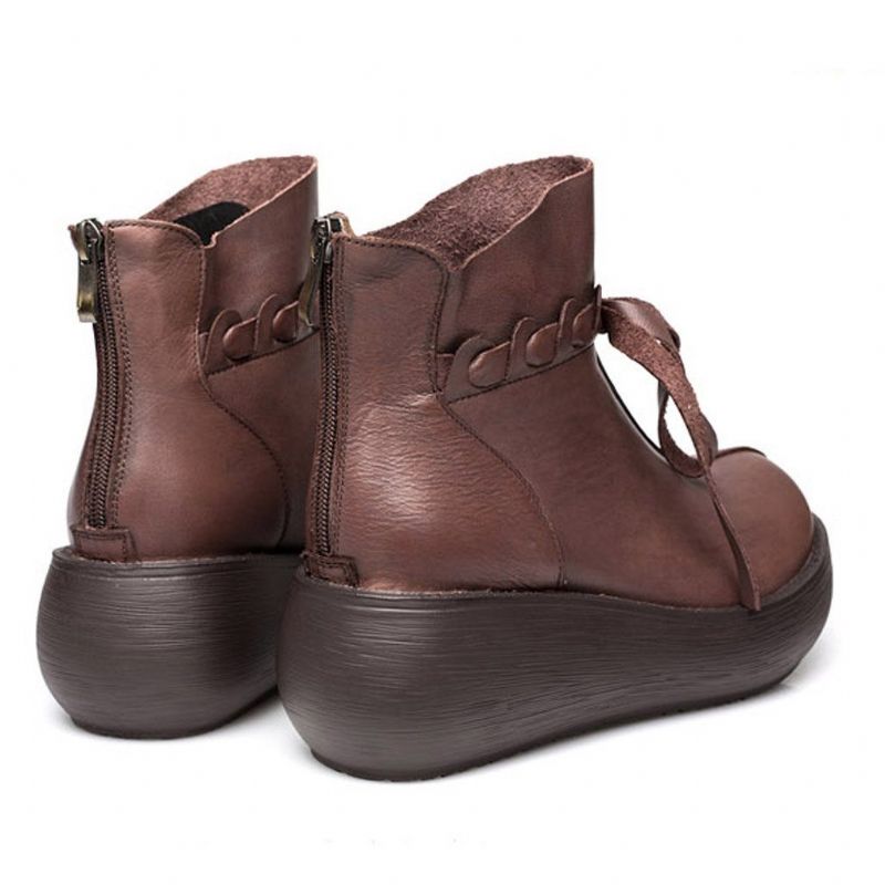 Herfst Winter Wedge Etnische Rretro-laarzen Voor Dames