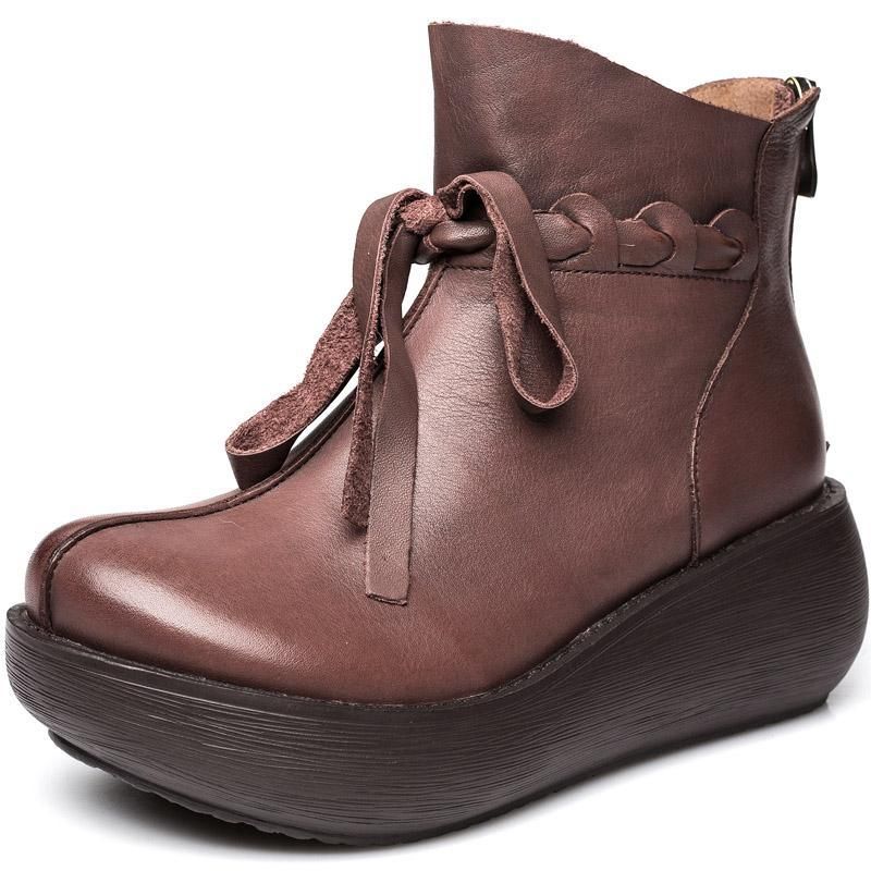 Herfst Winter Wedge Etnische Rretro-laarzen Voor Dames