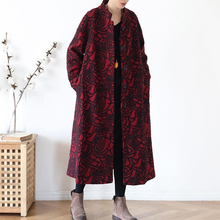 Herfst Jacquard Wollen Jas