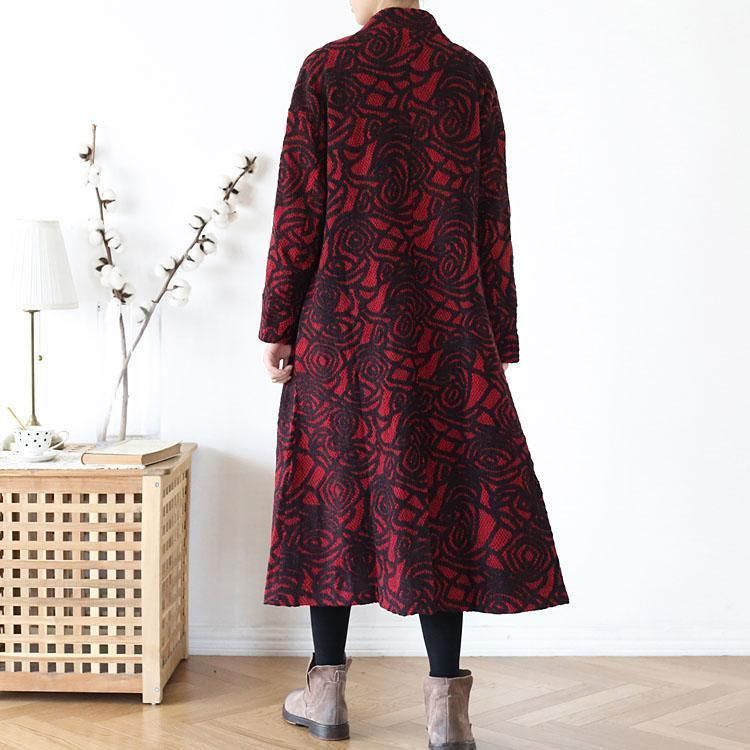 Herfst Jacquard Wollen Jas