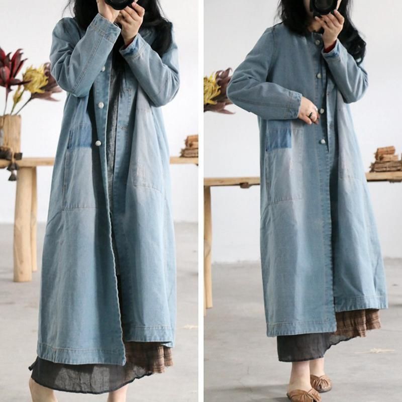 Lente Literaire Gerafeld Losse Trenchcoat