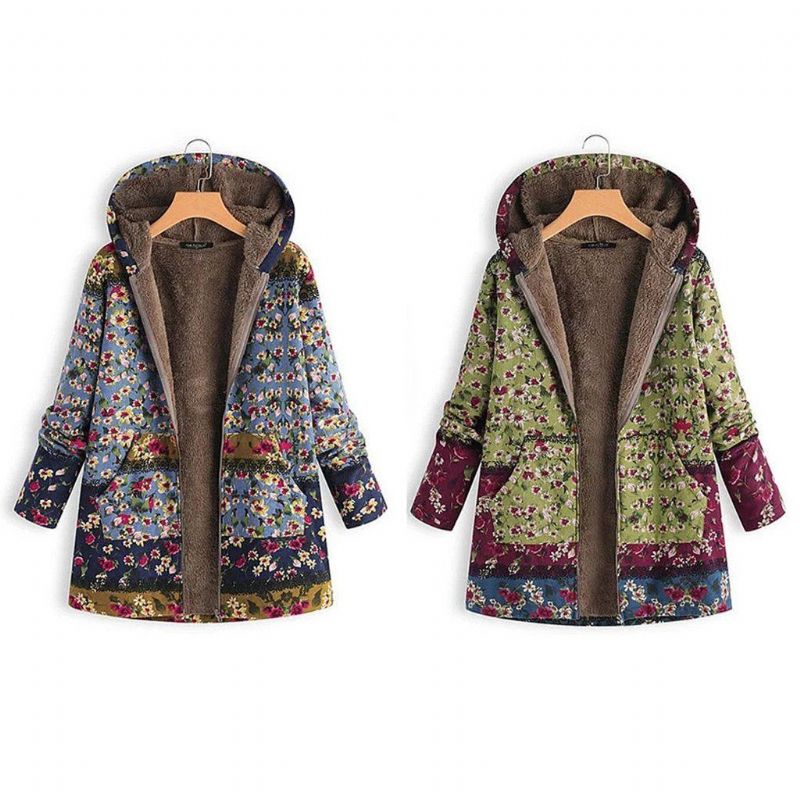 Winter Hooded Composiet Jas Print Damesjas Jas