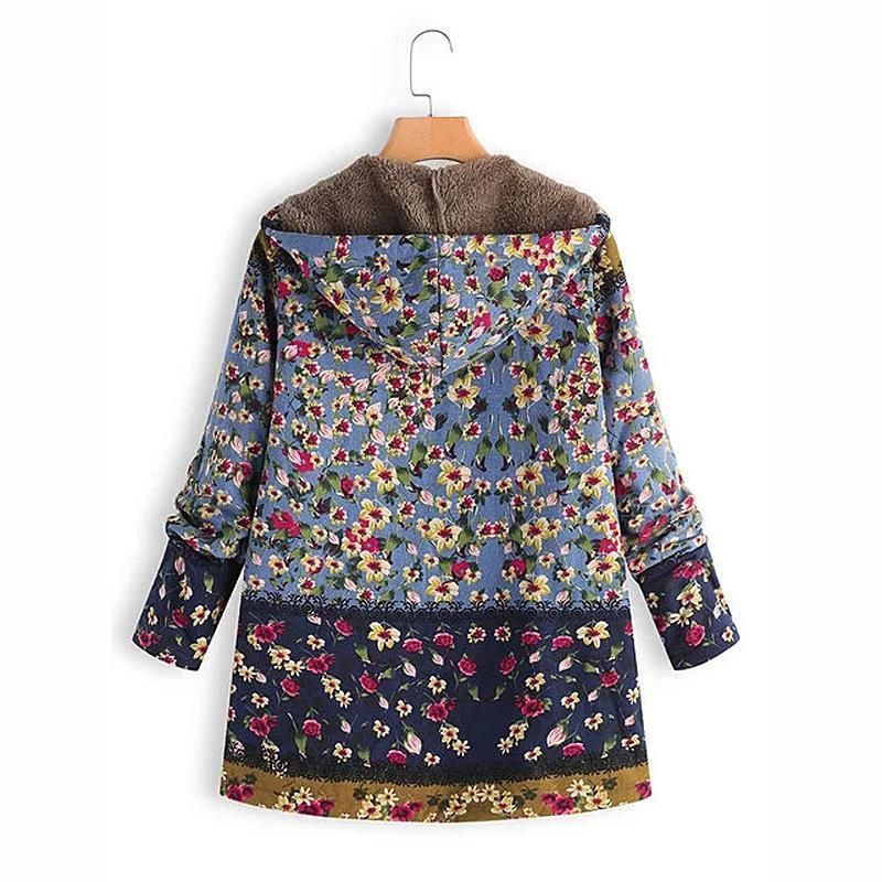 Winter Hooded Composiet Jas Print Damesjas Jas