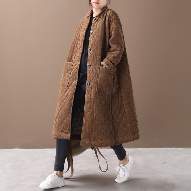 Winter Losse Casual Corduroy Uitloper Jas