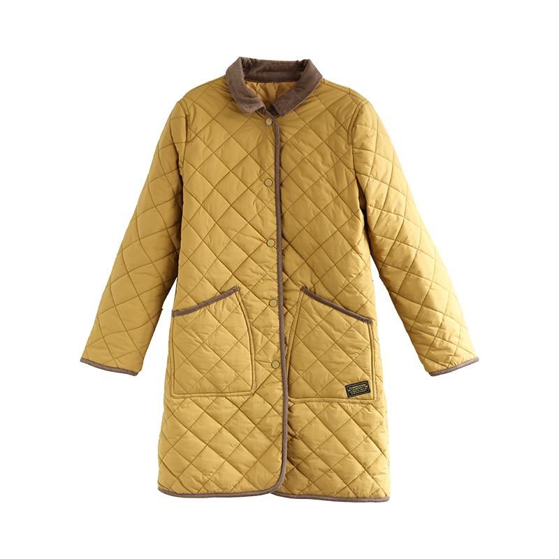 Winter Retro Casual Losse Katoenen Jas Met Enkele Rij Knopen