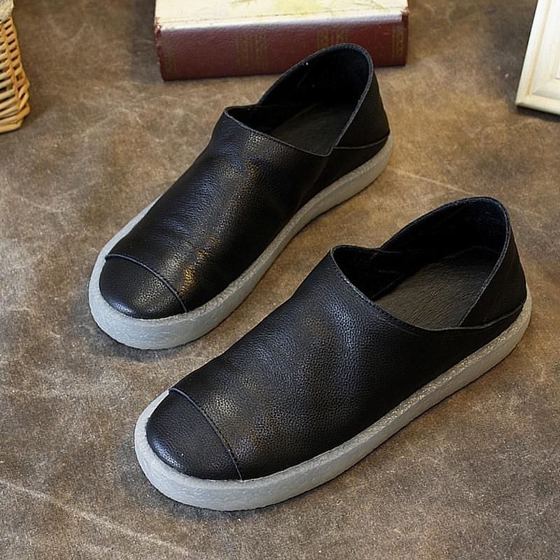 Comfortabele Leren Loafers Met Twee Methoden Om Te Dragen