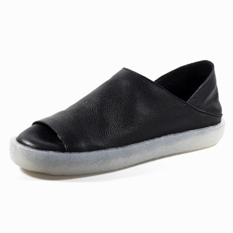 Comfortabele Leren Loafers Met Twee Methoden Om Te Dragen