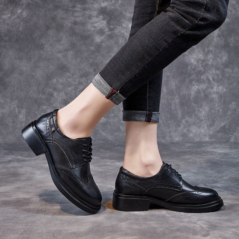 Dames Casual Vintage Mode Leren Loafers