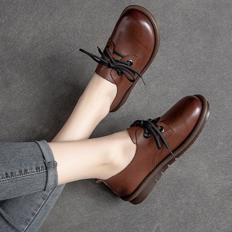 Dames Lederen Handgemaakte Lente Casual Loafers