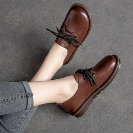 Dames Lederen Handgemaakte Lente Casual Loafers