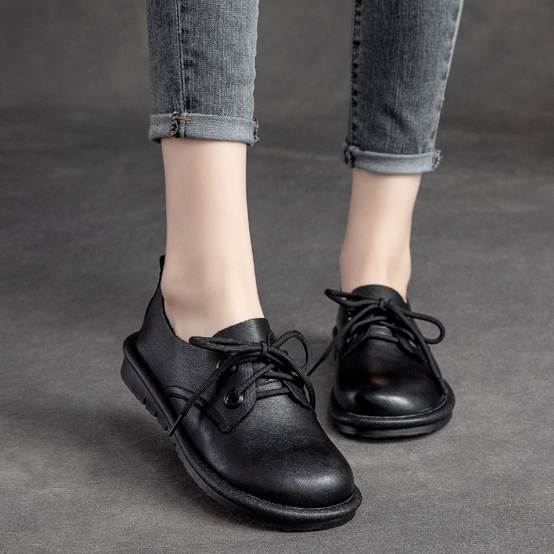 Dames Lederen Handgemaakte Lente Casual Loafers