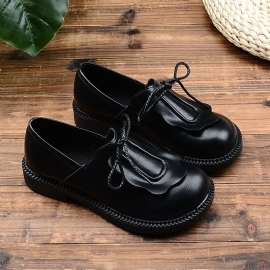 Dames Lente Lederen Handgemaakte Retro Loafers