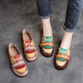 Dames Lente Retro Casual Kleur Bijpassende Loafers