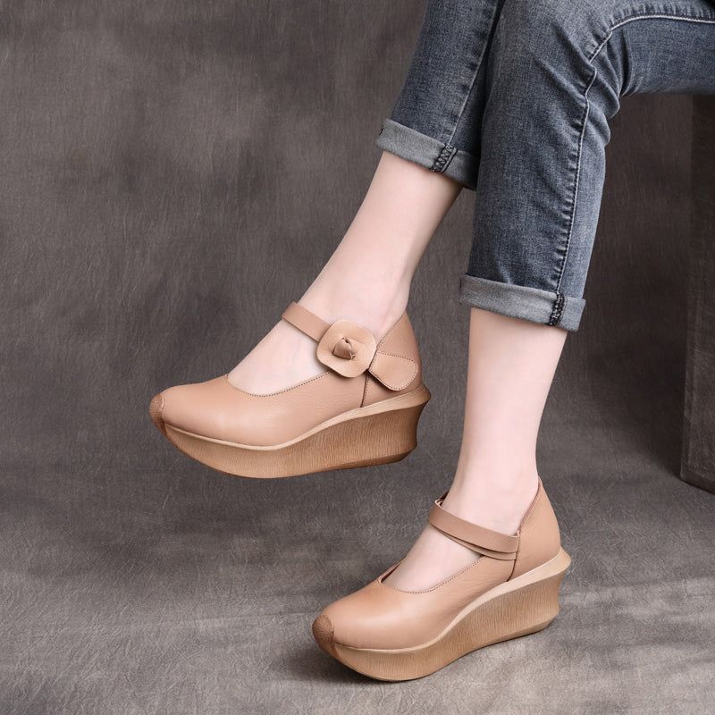 Dames Lente Zomer Platform Retro Leren Loafers