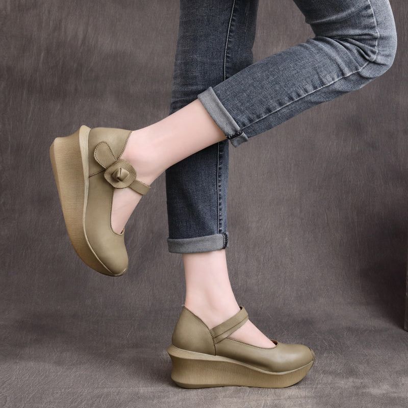 Dames Lente Zomer Platform Retro Leren Loafers