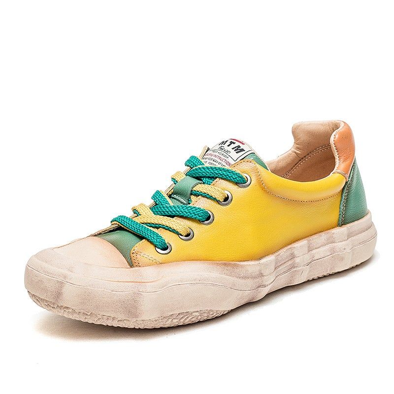 Dames Leren Retro Lente Platte Casual Schoenen