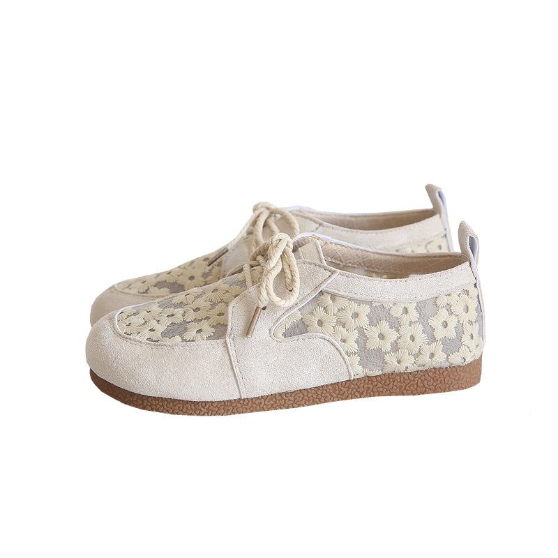 Dames Retro Bloemen Mesh Zomer Katoen Linnen Loafers