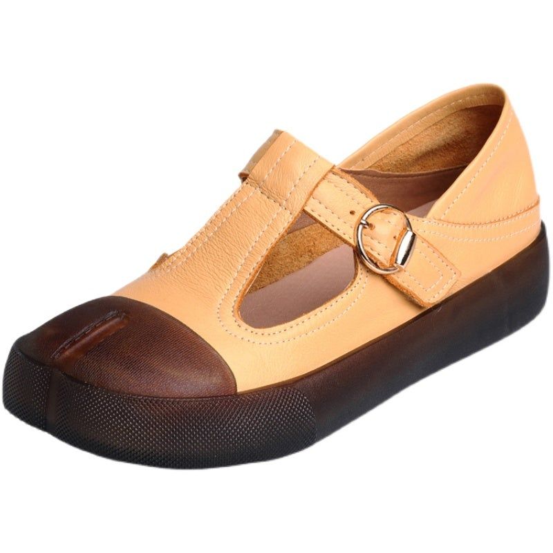 Dames Retro Lente Lederen Velcro Casual Schoenen