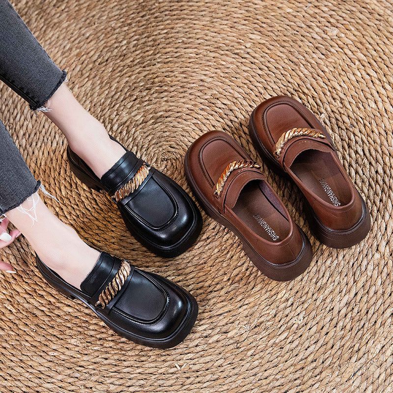 Dames Zomer Leren Casual Loafers