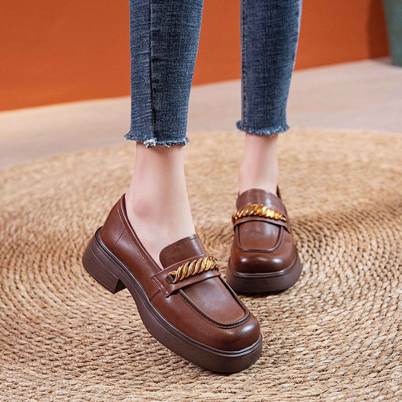 Dames Zomer Leren Casual Loafers