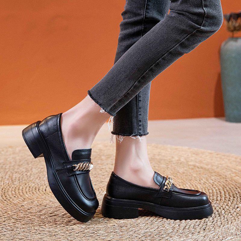 Dames Zomer Leren Casual Loafers