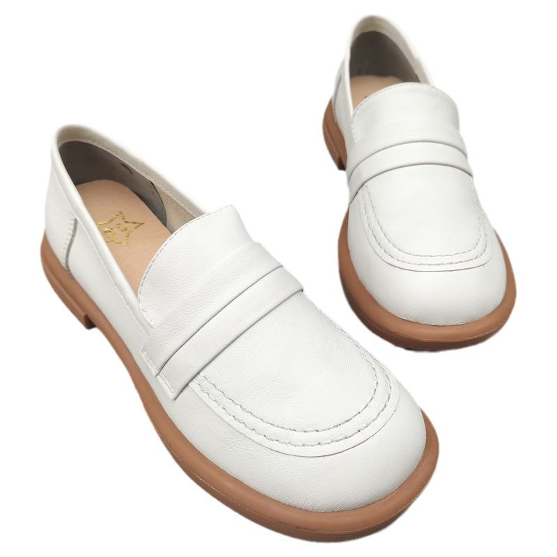 Dames Zomer Retro Effen Leer Casual Schoenen